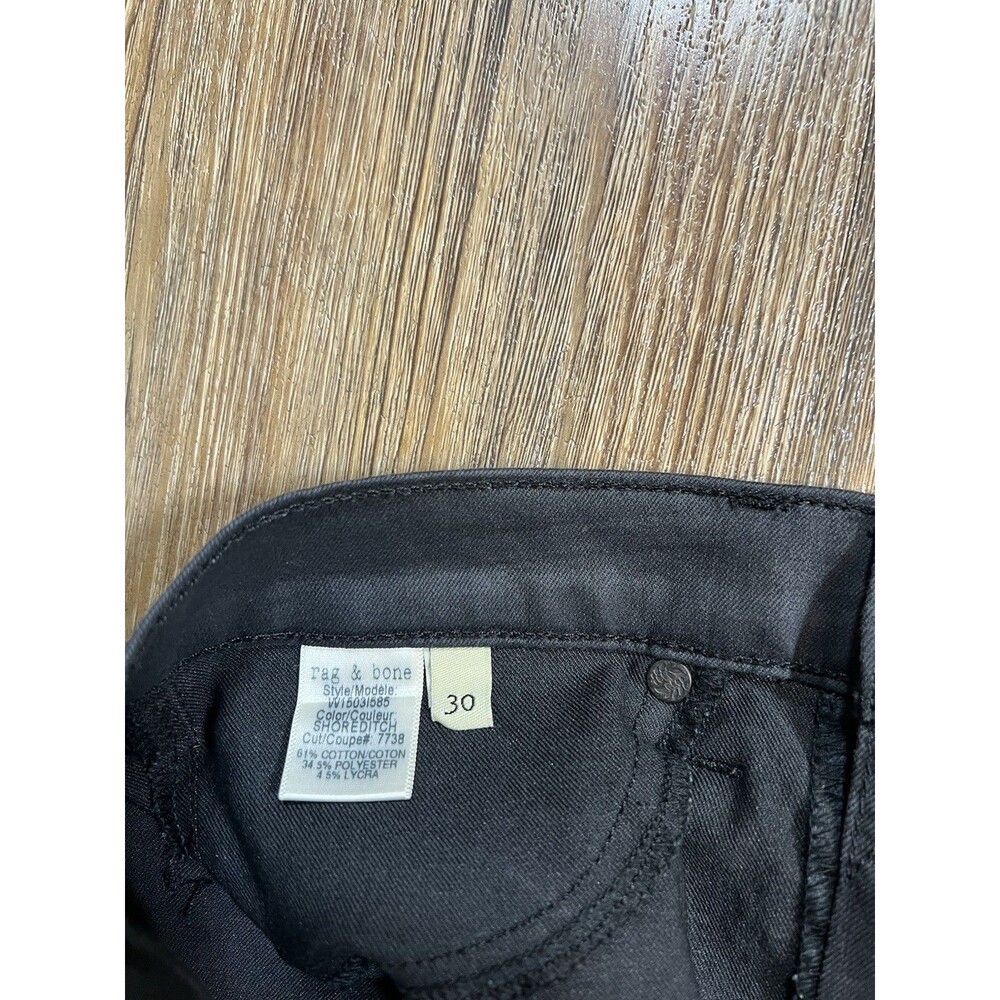 Rag & Bone Womens Black Mid Rise Skinny Leg Legging Black Cotton Size 30 - Picture 4 of 11